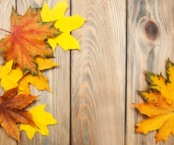 Autumn wooden background — Stock Photo, Image