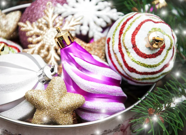 Noel dekorasyon baubles — Stok fotoğraf