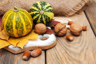 sonbahar kabaklar ve fındık