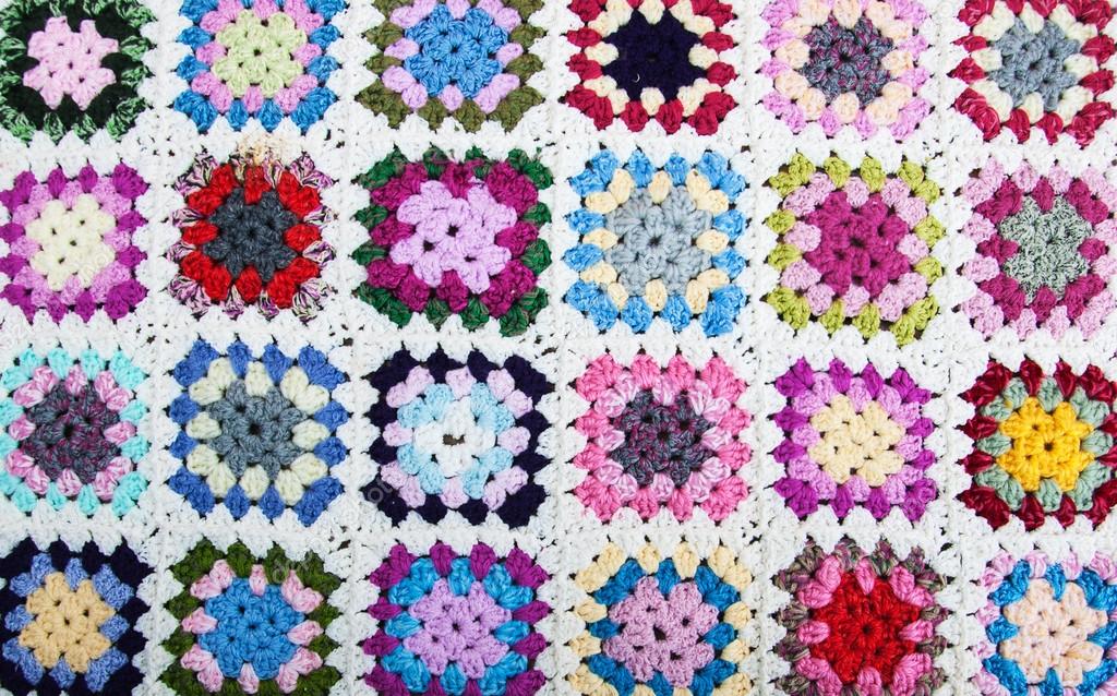 blanket made of granny squares