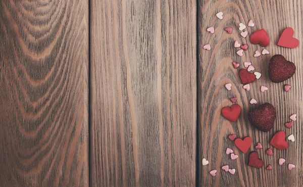 Červené srdce tvary - vintage tónování — Stock fotografie