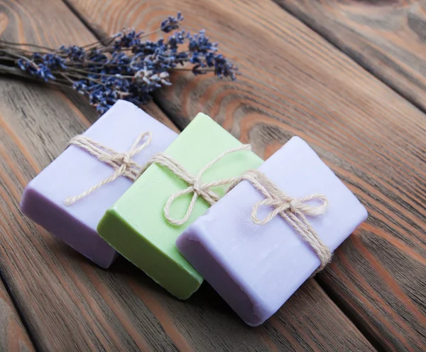 Handmade lavender soap — Stock Photo, Image