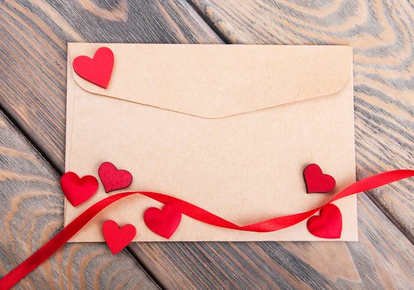 Envelope with hearts Royalty Free Stock Images