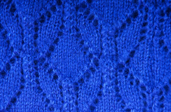 Niebieskie dzianiny tekstury tkaniny — Zdjęcie stockowe