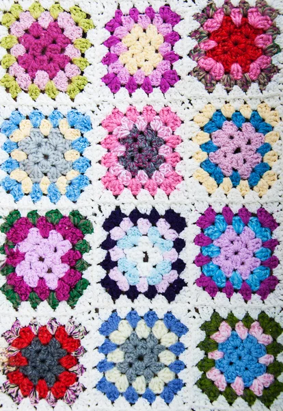 Blanket made of granny squares — Stock Photo, Image