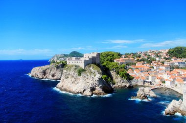 Old City wall and fortress landscape of Dubrovnik, Croatia clipart