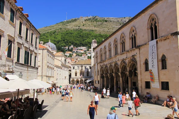 Dubrovnik Altstadtarchitektur an der Stradun Hauptstraße — Stockfoto