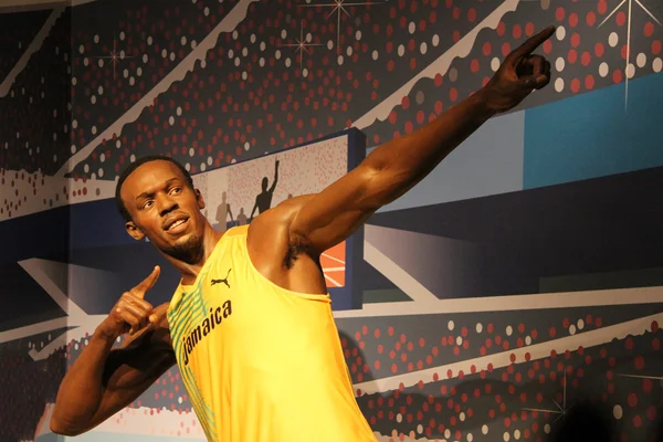Usain Bolt wax standbeeld — Stockfoto