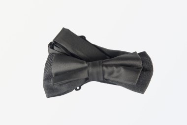 Adam moda retro siyah üzerinde beyaz izole papyon