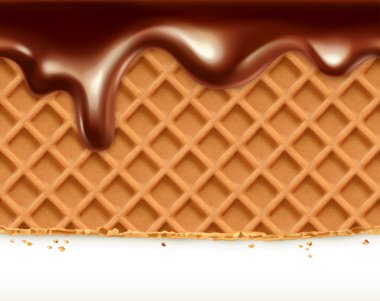Waffle ve çikolata, vektörsüz yatay desen
