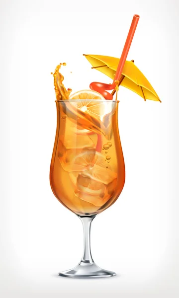 Zomer cocktail, vector icoon — Stockvector