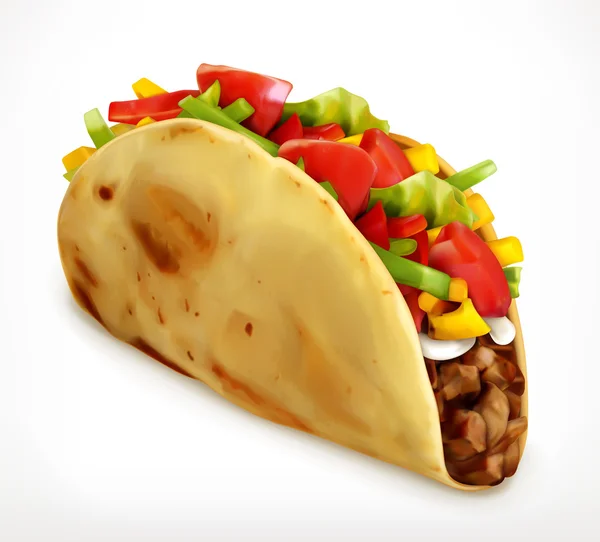 Taco, vector icon — Stock Vector