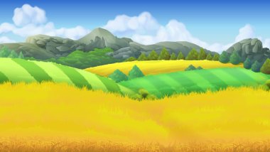 Farm landscape vector background clipart