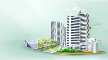 Şehir kurma arka plan, vektör çizim