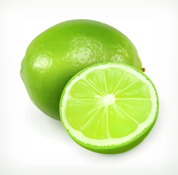 Limette, Zitrusfrucht-Vektorsymbol — Stockvektor