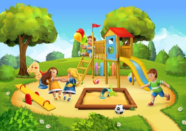 Парк, детская площадка — стоковый вектор