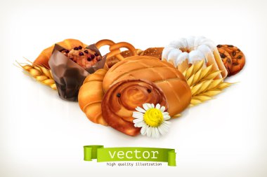 Ekmek, vektör çizim 
