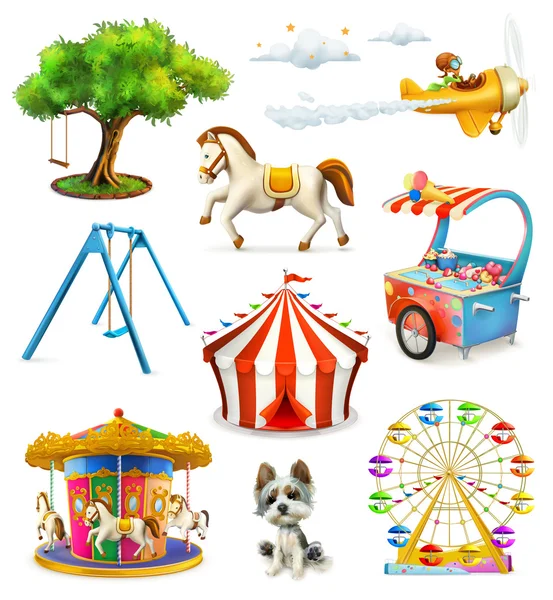 Children playground icons — Stock Vector