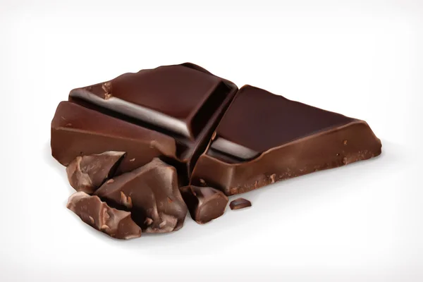 Donkere chocolade stukjes vector icoon — Stockvector