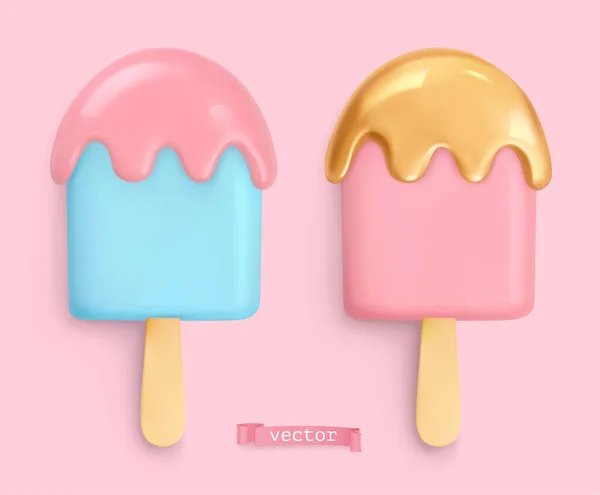 Ice Cream Vector Realistic Objects — Stock Vector