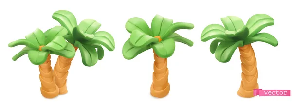 Palm Trees Cartoon Vector Plasticine Art Objects Stock Illustration