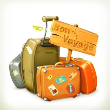 Bon voyage, travel icon, vector illustration clipart