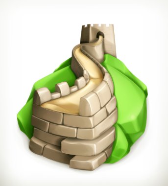Great Wall of China, vector icon clipart