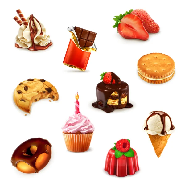 Confectionery, vector set 1 — Stock Vector