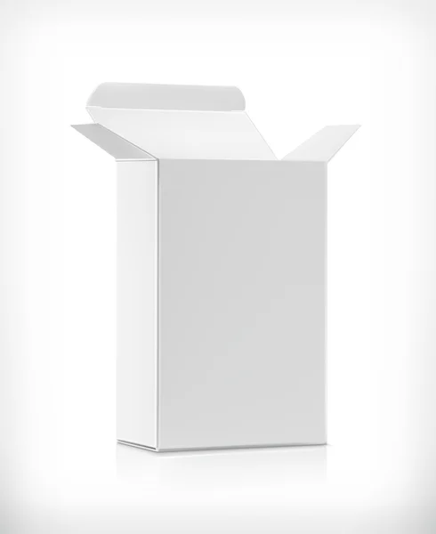 White carton box, vector illustration — Stock Vector