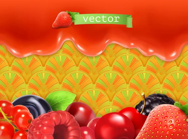 Fondo de baya dulce, ilustración vectorial — Vector de stock