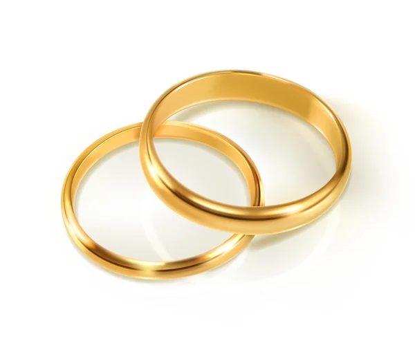 Par de anéis de casamento, ilustração vetorial — Vetor de Stock