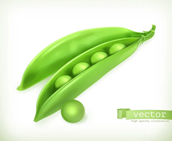 Pea pods, vector illustration — Stock Vector