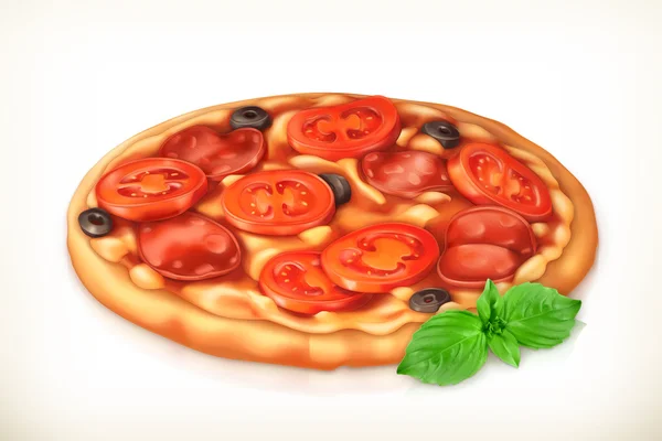 Pizza, vektör çizim — Stok Vektör