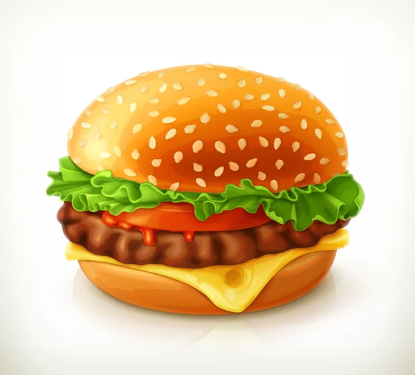 Hamburger, vektor, ikon — Stock Vector