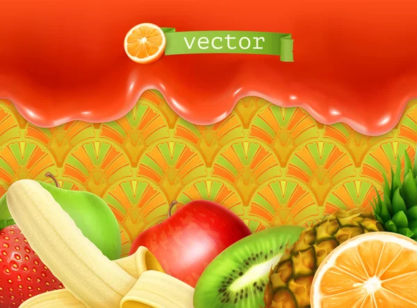 Fruity sweet background, vector illustration — Stock Vector