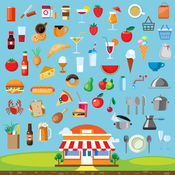 Set de iconos alimentarios — Archivo Imágenes Vectoriales