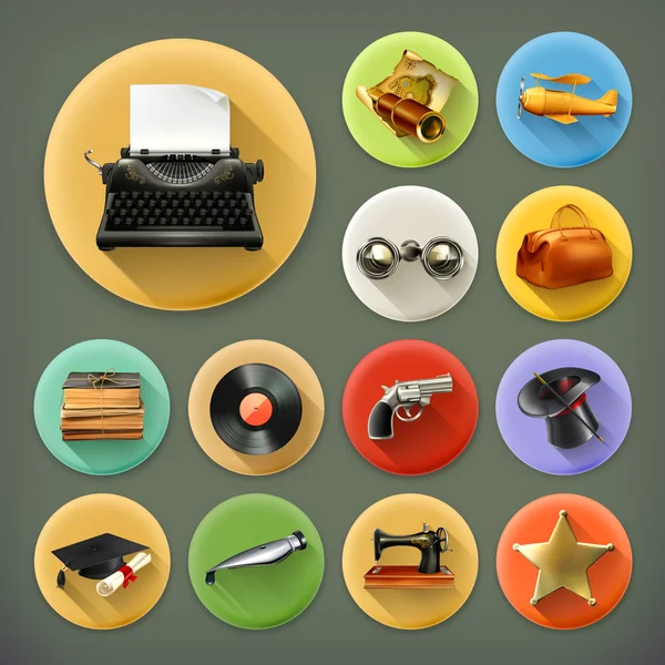 Retro icons set — Stock Vector