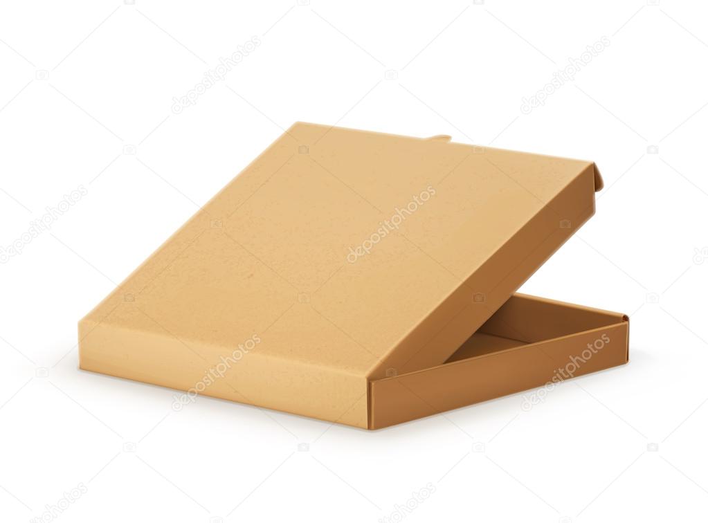 Cardboard box for pizza, vector illustration