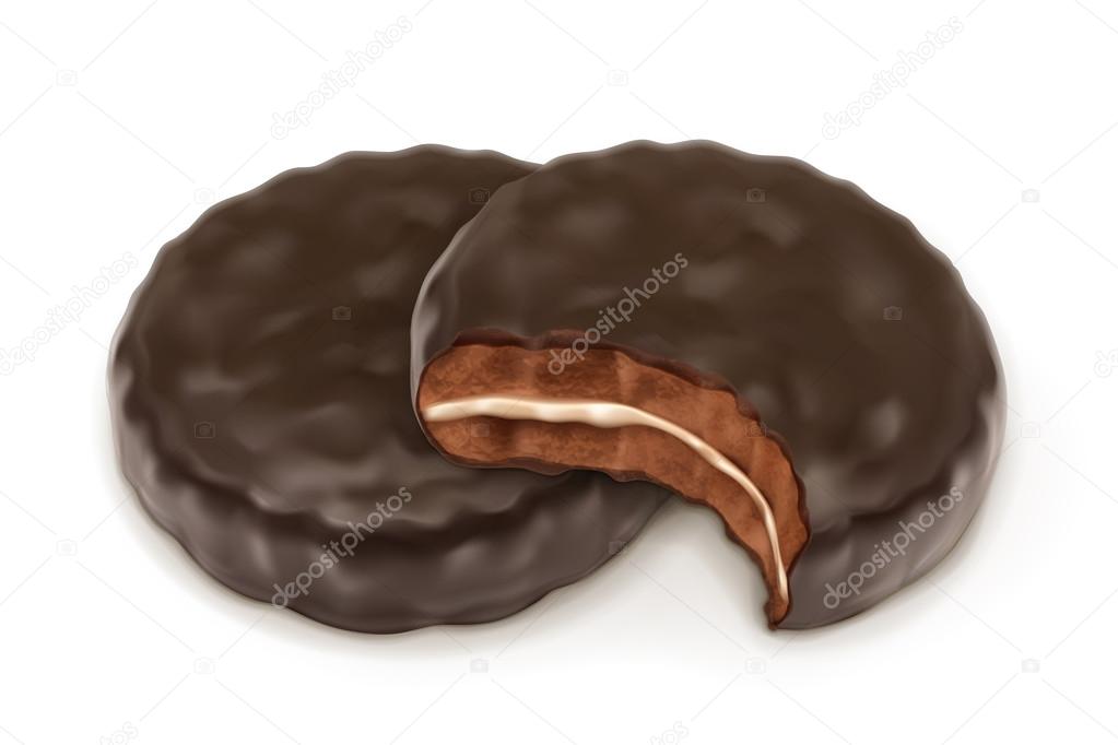 Chocolate cookies, vector illustration