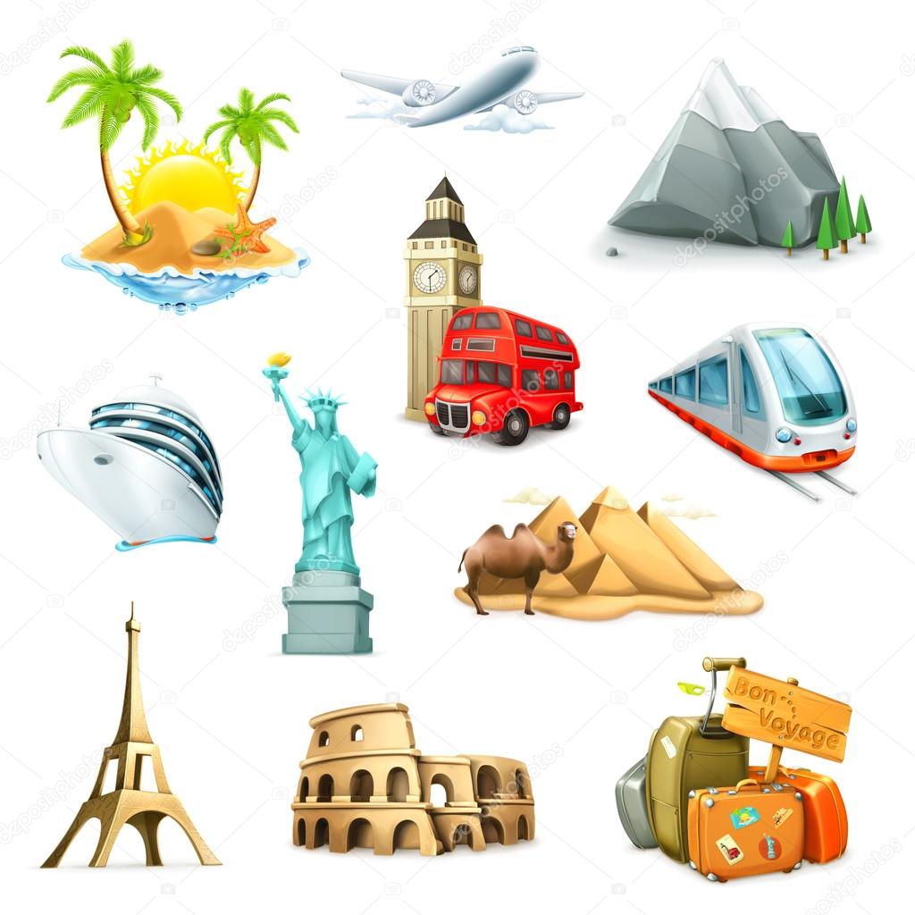 Travel, set of vector icons