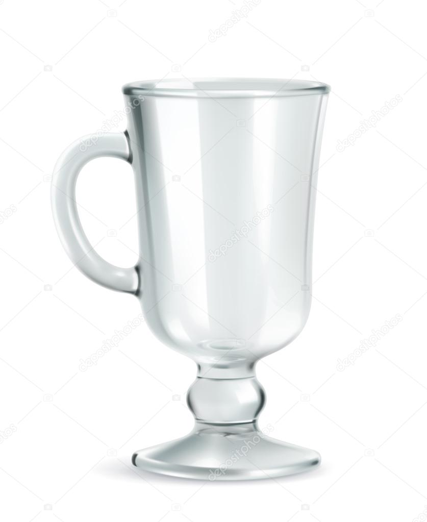 Traditional mug for Irish coffee, empty, vector illustration iso