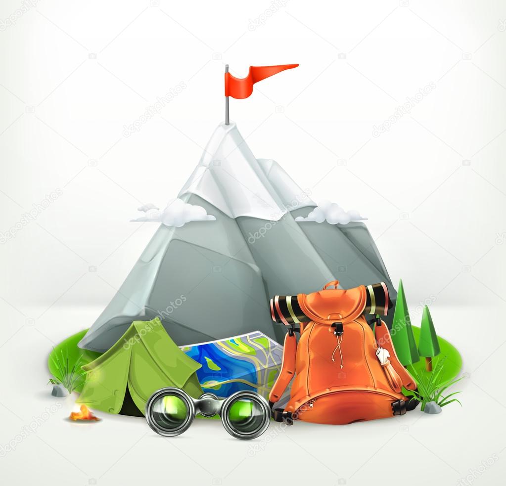 Backpacking vector illustration