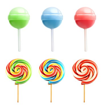 Set with candies icons on white clipart