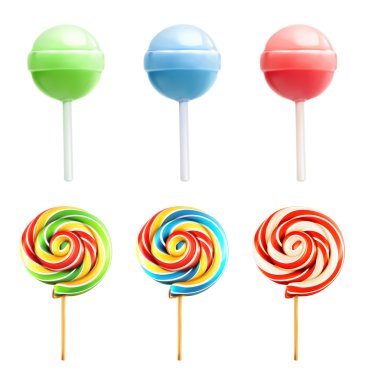 Set with candies icons on white clipart