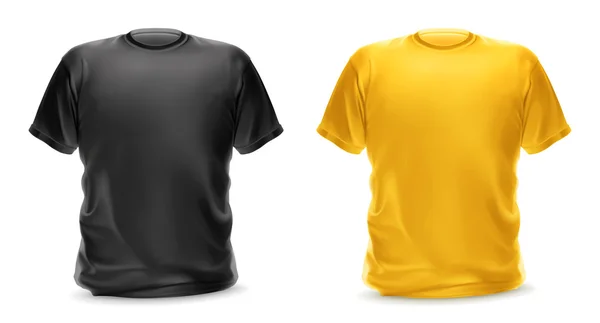 Siyah ve sarı t-shirt — Stok Vektör