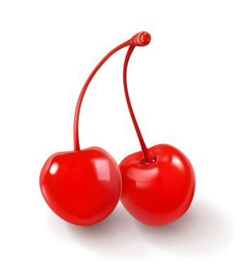 Pair of cherries for cocktails clipart