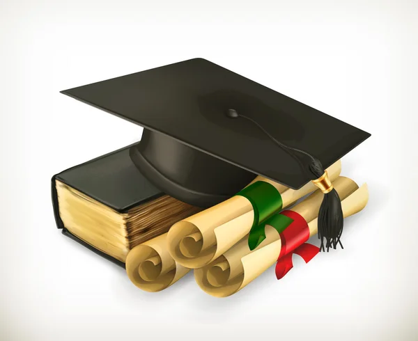 Graduation cap and diploma, vector Stock Vector Image by ©natis76 #12824519