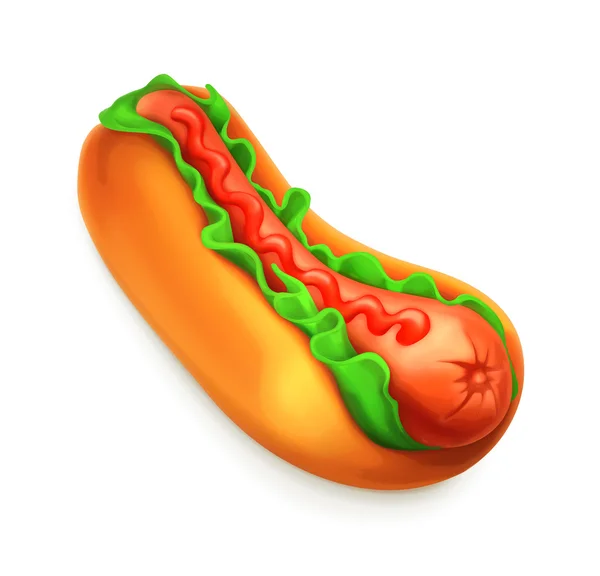 Ikon hot dog - Stok Vektor
