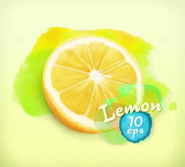 Illustrazione acquerello limone — Vettoriale Stock