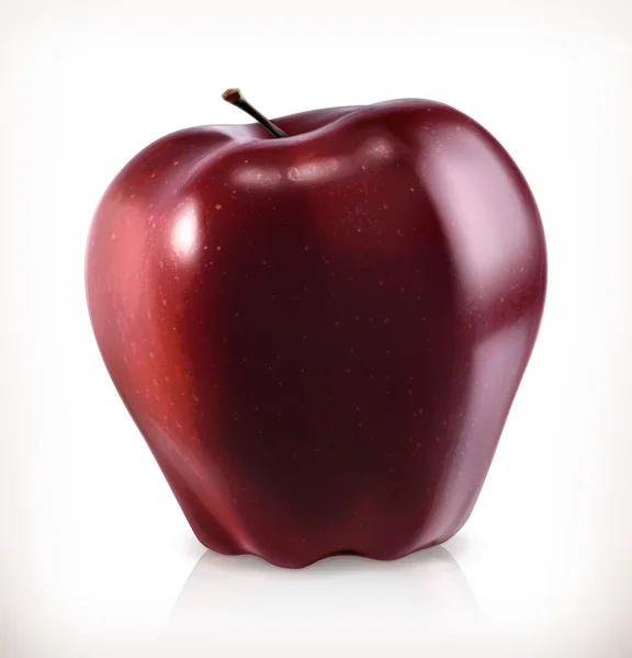 Icono de manzana roja — Vector de stock